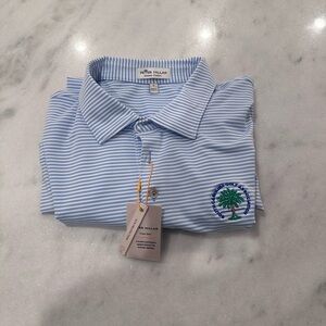 Peter Millar Blue and White Polo Shirt